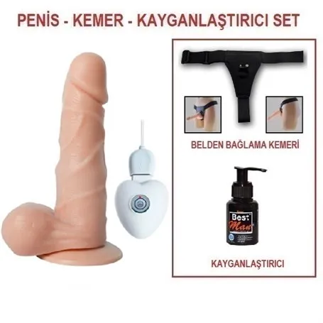 14-5-cm-belden-baglamali-tit-1957_1 14,5 cm Belden Bağlamalı Titreşimli Realistik Dildo Penis Set - Görsel 1