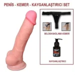17 cm Belden Bağlamalı Realistik Dildo Penis Set - Görsel 6