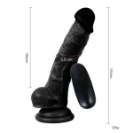 17 cm Belden Bağlamalı Titreşimli Realistik Dildo Zenci Penis Set - Görsel 4
