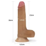 18 cm Belden Bağlamalı Çift Katmanlı Realistik Melez Penis + Kemer + Kayganlaştırıcı Hediyeli - Görsel 4