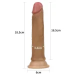 18 cm Belden Bağlamalı Çift Katmanlı Testissiz Melez Realistik Penis + Kemer + Kayganlaştırıcı Hediyeli - Görsel 3