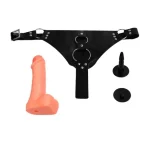 18 cm Belden Bağlamalı İçi Dolu Strapon Penis - Görsel 5