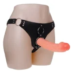 19,8 ve 15 cm Belden Bağlamalı İçi Dolu Çift Strapon Penis - Görsel 2