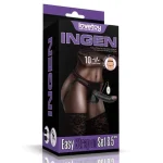 21,5 cm Belden Bağlamalı İçi Dolu Titreşimli Zenci Strapon Dildo - Görsel 2