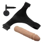 21,5 cm Belden Bağlamalı Kıkırdaklı Bükülebilir İçi Dolu Strapon Penis - Görsel 4