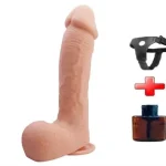 22,2 cm Belden Bağlamalı Realistik Vantuzlu Dildo Penis - Johnson