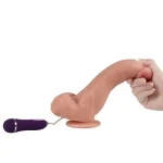 22,5 cm Belden Bağlamalı Titreşimli Realistik Dildo Penis Set - Görsel 4