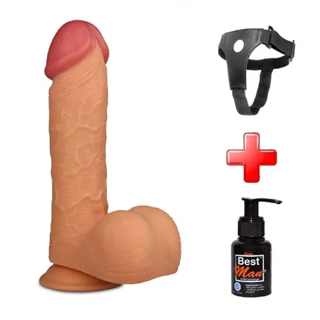 24,5 Cm Belden Bağlamalı Gerçekçi Kalın Dildo Penis King Sized