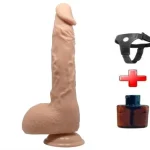 24 cm Belden Bağlamalı Realistik Vantuzlu Dildo Penis