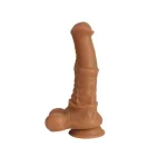 24 cm Et Dokulu Gerçekçi Çift Katmanlı Sünnetsiz Silikon Melez Penis - Görsel 2