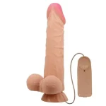 24 cm Kıkırdaklı Çift Katmanlı Gerçekçi Titreşimli Dildo Vibratör Penis - Görsel 2