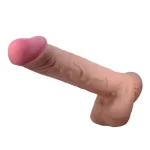 26 cm Kıkırdak Yapılı Çift Katmanlı Gerçekçi Melez Dildo Penis - Görsel 4