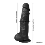 27 cm Belden Bağlamalı Realistik Dildo Zenci Penis Set - Görsel 5