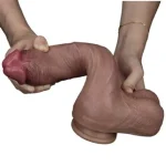 27 cm Yeni Nesil Çift Katmanlı Gerçekçi Kalın Dildo Penis - Görsel 5