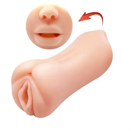 3 Boyutlu Çift Taraflı Suni Oral & Vajinal Mastürbatör Gemini
