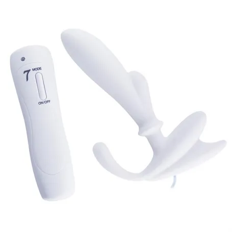Anal & Prostat Stimulator 7 Farklı Titreşimli Anal Plug PSpot Vibratör Beyaz