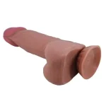 Belden Bağlamalı 21,8 cm Kıkırdak Yapılı Çift Katmanlı Gerçekçi Melez Dildo Penis - Görsel 5