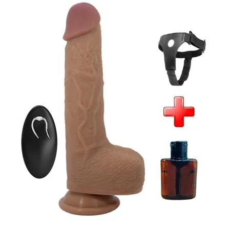 Belden Bağlamalı 22,5 Cm İleri Geri Hareketli Uzaktan Kumandalı Manyetik Şarjlı Gerçekçi Vantuzlu Melez Penis Tommy