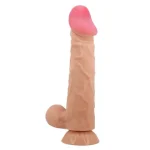 Belden Bağlamalı 24 cm Kıkırdak Yapılı Çift Katmanlı Gerçekçi Dildo Penis - Görsel 4