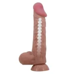 Belden Bağlamalı 24 cm Kıkırdak Yapılı Çift Katmanlı Gerçekçi Melez Dildo Penis - Görsel 3