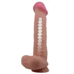 Belden Bağlamalı 26 cm Kıkırdak Yapılı Çift Katmanlı Melez Gerçekçi Dildo Penis - Görsel 3