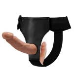 Belden Bağlamalı Çift Taraflı İçi Dolu Strapon Penis - Görsel 10