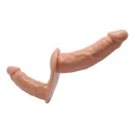 Belden Bağlamalı Çift Taraflı İçi Dolu Strapon Penis - Görsel 13