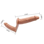 Belden Bağlamalı Çift Taraflı İçi Dolu Strapon Penis - Görsel 14