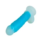 Belden Bağlamalı Gece Parlayan Fosforlu 21 cm Realistik Vantuzlu Şeffaf Dildo Penis - Görsel 3