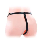 Belden Bağlamalı Titreşimli 17 cm İçi Boş İkili Çatal Strapon Penis - Görsel 4
