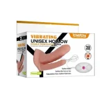 Belden Bağlamalı Titreşimli 17 cm İçi Boş İkili Çatal Strapon Penis - Görsel 5