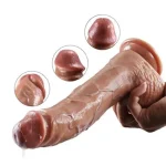 Belden Bağlamalı Yeni Nesil Çift Katmanlı 23,5 cm Realistik Dildo Penis - Görsel 4