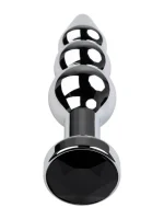 CENSAN Anal Plug Metal gümüş siyah kristalli 11 cm - Görsel 3