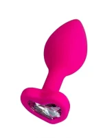 As Erotik Diamond Heart Anal Plug Pembe 7 cm 18 g
