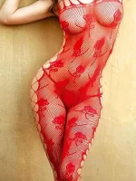 As Erotik Gül Desenli Fantazi Vücut Çorabı - Görsel 5