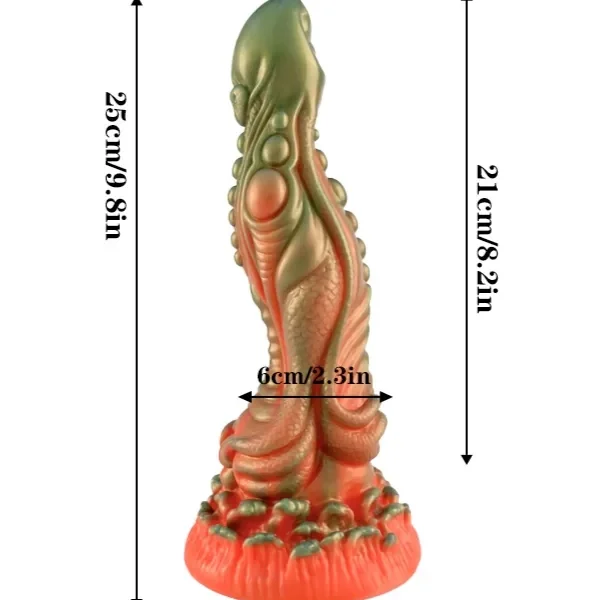 As Erotik Kırmızı Yeşil Canavar Dildo Model 5