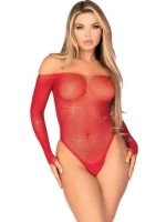 As Erotik Taşlı Kırmızı Fantazi Body Vücut Çorabı