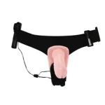 Double Belden Bağlamalı Anal Plug ve Realistik Titreşimli Penis - Görsel 5