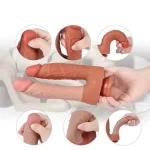 İki Uçlu Vantuzlu Belden Bağlamalı Yeni Nesil Realistik Çatal Dildo Penis - Görsel 5