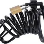 Kilitli Çelik Fetiş Penis Kafesi Siyah