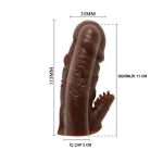 Klitoral Uyarıcılı Tırtıklı Damarlı Penis Kılıfı - Görsel 7
