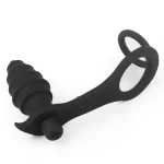 Penis Halkalı Titreşimli Anal Penetratör Plug Masturbatör - Görsel 9
