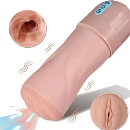 USB&apos;den Şarjlı Emme ve Güçlü Titreşim Fonksiyonlu Realistik Masturbatör - Beate