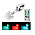 Uzaktan Kumandalı Led Işıklı Orta Boy Çelik Anal Plug - Görsel 2