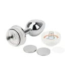 Uzaktan Kumandalı Led Işıklı Orta Boy Çelik Anal Plug - Görsel 5