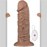 Yeni Nesil Belden Bağlamalı Çift Katmanlı 10 Titreşim Fonksiyonlu 26,6 cm Realistik Kalın Dildo Melez Penis - Görsel 2