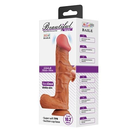 26 cm Çift Katmanlı Gerçekçi Titreşimli Dildo Vibratör Penis
