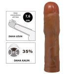 7,6 cm Dolgulu Premium Melez Rengi Silikon Penis Kılıfı - Kylian - Görsel 2