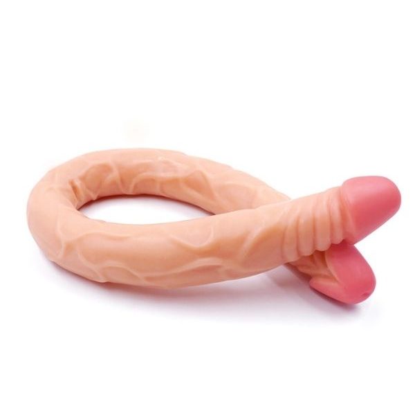 As Erotik Ten Rengi 55 cm Çift Taraflı Dildo Model No:1034