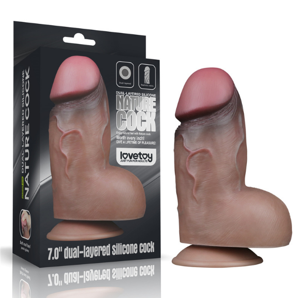 Censan 7.0 İnç Dual Layered Platinum Silicone Cock